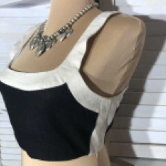 7 For All Mankind Colorblock Cropped Top XS - Picture 6 of 10